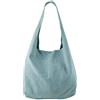 Freyday Borsa in pelle da donna Shopper Pelle scamosciata Borsa a mano Borsa a tracolla Borsa a sacchetto Effetto metallico BT02, Azzurro, Grande