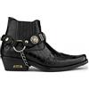 Infinity Leather Stivaletti a Punta Uomo Colore Nero di Pelle Stile Gotico Punk Motociclista 10