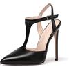 EDEFS Scarpe con Tacco Donna,Scarpe con Chiusura a T Donna,Sandali con T-Bar Donna,12CM High Heel