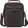 newsbirds Borsa a Tracolla in Pelle da Uomo, Piccola Messenger Bag Elegante in Design Vintage Borsa a Spalla per Tablet 8.9 Pollici iPad in Vera Pelle, 9501 Marrone Scuro
