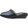 Generico Ciabatte pantofole da donna classiche in vera pelle Alma Made in Italy suola in pelle scamosciata tacco a zeppa 3cm