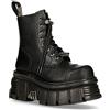 New Rock Stivali Unisex New Rock M-NEWMILI083-S21 in Pelle Nera da Motociclista Gotico Punk Scarpe Metallizzate Stile Militare 8