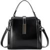 MoreFarther Borse a tracolla in pelle bovina a secchiello per le donne, nero, Moda