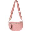 styleBREAKER Borsa a spalla mezzaluna in tessuto teddy,Rosa antico vecchio
