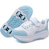 FANSU Scarpe con Rotelle Bambina Bambino, Ragazzi Scarpe Pattini con 4 Ruote Scomparsa, 2 in 1 Multisport Running Sneakers Scarpe con Ruote Unisex Ragazze
