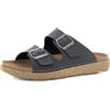 inblu Ciabatte Uomo a Doppia Fascia con Fibbie Regolabili, Sottopiede in Pelle, dal 40 al 46, Sandali, Blu, 44 EU