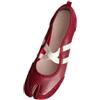 Generic JCVBN - Ballerine da donna con punta divisa, colore nero, argento, rosso, ballerina, tabi, scarpe da passeggio Mary Jane, scarpe estive, Rosso, 39.5 EU