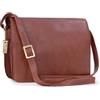 VISCONTI - Borsa a Tracolla in Pelle - Borsa Messenger da Lavoro Donna - Cartella Media - 754 Tess - Marrone