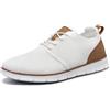 LEZTA Scarpe Uomo Eleganti in Rete Traspirante Semi-Formali per Ufficio Tempo Libero e Viaggi con Suola Morbida Sneakers Bianco 43