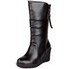 Onewus Stivali a mezza altezza da donna con zeppa