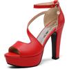 Lroey Reoly Sandali da Donna, Sandali Punta Aperta con Tacco Alto Zip Tacco a Blocco Sandali con Plateau, Numero 34-50