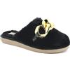 Inblu Pantofole Cozy in pelliccetta con Catena, Donna, Nero, 39 EU