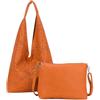 ANGELO Borsa a Spalla da Donna, Tote Bag in Pelle PU Inclusa Pochette con Tracolla Regolabile e Rimovibile, Shopper Hobo con Fori per Università, Lavoro, Vacanza, Estate/Primavera
