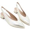 Melluso D156Q Platino Scarpe Donna Sandali Slingback Tacco Basso Punta Glitter 38