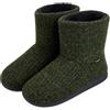 GURGER Pantofole Stivaletto Uomo Invernali Chiuse Calde Peluche Maglia Stivaletti Pantofole da Casa Collo Alte Ciabatte Stivali Verde 40 41