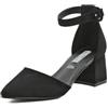 QUEEN HELENA Décolleté Scarpe con Tacco Medio Eleganti a Punta Chiusa con Cinturino Donna ZM7001 Nero 40