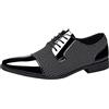 Generisch Scarpe in vernice da uomo nere, da uomo, eleganti, estive, vintage, scarpe da sera, scarpe da sera, formali, tacco basso, grigio., 41 EU