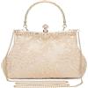 BAIGIO pochette da donna elegante borsa da sera vintage clutches borsa floreale borsa a mano borsa a tracolla per feste matrimoni borsa da sposa pizzo borsa con catena, S