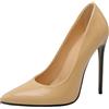 Asterisco Décolleté a Spillo da Donna Tacco Alto Scarpe Appuntito Senza Chiusura Semplici Scarpe da Sera, E77438Mf Apricot Numero 33 EU/32Cn