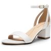 DREAM PAIRS Sandali con Tacco a Blocco e Cinturino alla Caviglia da Donna Eleganti Scarpe da Sposa e da Festa