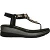 Valleverde 55562 Sandali da Donna Infradito con Strass (Nero, Sistema Taglie Calzature EU, Adulto, Donna, Numero, Media, 38)