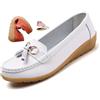 ZPLMIDE Mocassini ortopedici da donna in pelle traspirante, vestibilità larga, mocassini classici con zeppa tacco casual slip-on scarpe da trekking