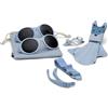 MOKKI 2x Occhiali da sole per 1-5 anni, UV420 e UV400, fascia, lenti grandi, protezione dalla luce blu, polarizzati, no viti, flessibili, morbidi, per sci, spiaggia, sport, neonati e bambini, click & change