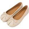 Generic JCVBN Scarpe da donna piatte a punta aperta in primavera con fiocco, morbide in pelle, con fiocco davanti, poco profonde, da infilare, ballerine per ragazze, flats Tabi, Beige, 38 EU