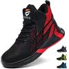 PAQOZKC Scarpe Antinfortunistiche Alte Scarpe da Lavoro Comode 8081/Rosso 37