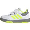 adidas Tensaur Hook And Loop Shoes, Sneaker Unisex - Bambini e Ragazzi, Ftwr White Lucid Lemon Grey Three, 29.5 EU