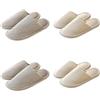 Teceyfeet Set di Ciabatte Ospiti, 4 Paia di Pantofole Lavabili in Feltro di Alta Qualità - Unisex per Viaggi, Hotel, Spa