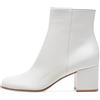 Yinghesheng Stivali da Donna Stivali Chelsea in Pelle Tacco a Blocchetto Stivaletti Satin Ankle Boots Cerniera Tronchetti Invernali Impermeabile Antiscivolo Outdoor Trekking Scarponi,Bianca,37 EU