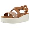 Geox D XAND 2.2S A, Sandalo con Zeppa Donna, Camel/Nude, 37 EU