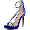 JIEEME Zt571s - Sandali sexy da donna con tacco alto da 12 cm, con chiusura a spillo e cerniera, con cristalli, facili da camminare, per feste da sera, taglia 35-50, Blu, 35 EU