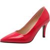 Asterisco Décolleté a Spillo da Donna Tacco Alto Scarpe Appuntito Senza Chiusura Semplici Scarpe da Festa, N69521Cy Rosso Numero 42 EU/44Cn