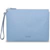 Harigiò ® Pochette Da Donna In Vera Pelle Celeste Borsello Con Manico Da Polso Removibile Borsa A Mano Lavorazione Made In Italy Cuciture A Colore E Bordi Tinti Accessori Nickel Free Lucidi (Celeste)
