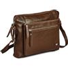 Wise Owl Accessories Borse a tracolla e portamonete in vera pelle morbida e morbida piccola - Borsa a tracolla a tracolla premium con tripla zip da donna (nappa cioccolato)