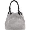 Chicca Borse Borsa a Mano da Donna con Tracolla in Vera Pelle Stampa Intrecciata Made in Italy 34x29x18 Cm