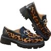 HESYSUAN Mocassini da donna in pelle scamosciata con stampa leopardata, stile retrò, comodi, con punta arrotondata, eleganti e larghi, senza lacci, scarpe da lavoro