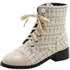 LaShoes StyliShoes Stivali tweed da donna con tacco basso