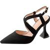 Lroey Reoly Sandali da Donna, Sandali Elegantii a Punta con Tacco Alto Fibbia Eleganti Louis Heel Sandali Criss Cross Strap, Numero 32-43