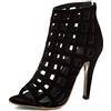 JIEEME Donna sexy peep toe stiletto zip tacco alto con 10 cm easy walking evening Party Pumps for women big size 35-50 zt306s, Nero , 47 EU