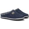 LE TIROLESI - Pantofola Tirol in lana REWOOLY® con infilatura, sottopiede estraibile e fondo in feltro - Made in Italy Taglia 36, Colore Blu