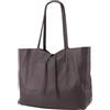 SH Leder ® - Borsa shopper da donna in vero cuoio di razza bovina in formato orizzontale con tasca interna, disponibile in molti colori, borsa a spalla, borsa con manici, 30x37cm Maja G514, marrone