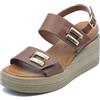 IGI&Co 1190611 Vitello Cuoio Sandali per Donna in Pelle Marrone con Zeppa Alta (Taglia 36)