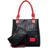 DEERWORD Donna Borse a Spalla Borsa a Tracolla Elegante Grandi Firmate Marca Mano Antifurto PU pelle 5706 2 pz Nero