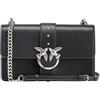 Pinko Love One Classic Cl Vitello Se, Borsa Donna, Z99o_nero-old Silver, Taglia unica