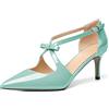 elashe Donna Décolleté a Punta Tacchi Spillo Scarpe con Cinturino Incrociato Fiocco Eleganti Pumps