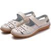 ERLINGO - Sandali estivi da donna, in morbida pelle, antiscivolo, con punta chiusa, Beige (Beige), 39 EU