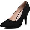 Onewus Donne eleganti décolleté con tacco a spillo punta in pizzo scarpe taglie forti per appuntamenti, Nero , 44 EU